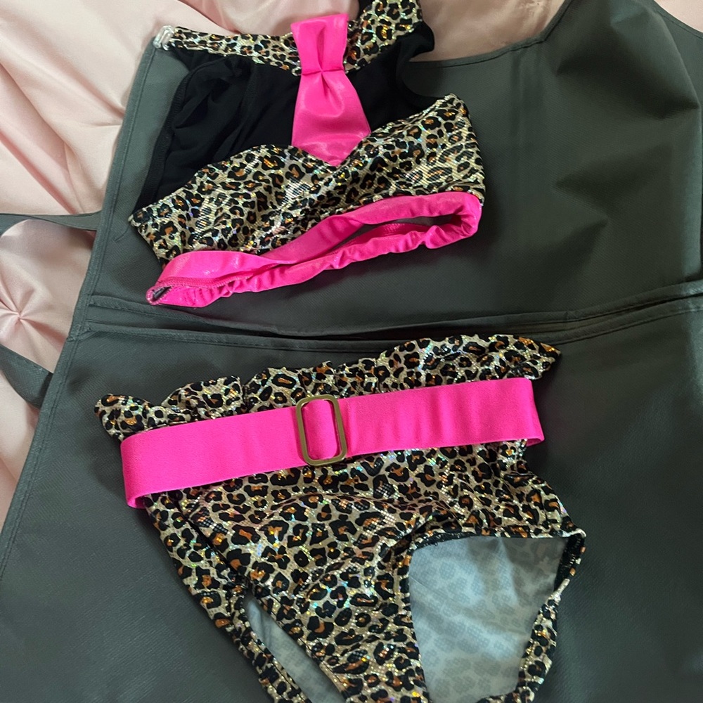Leopard Print Bikini with Pink Accents